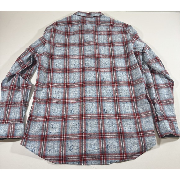 Cremieux Premium Denim shirt Size Large Long sleeve bandanna Paisley patter - Picture 7 of 7